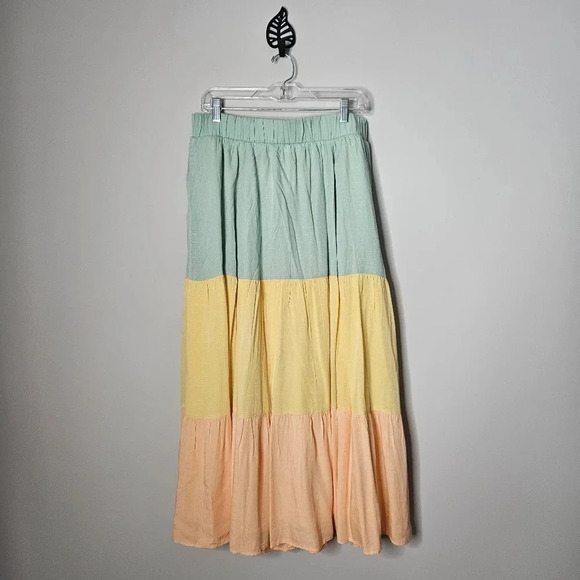 NWT Torrid Multi Colorblock Woven Tiered Maxi Skirt 1 - Picture 1 of 4